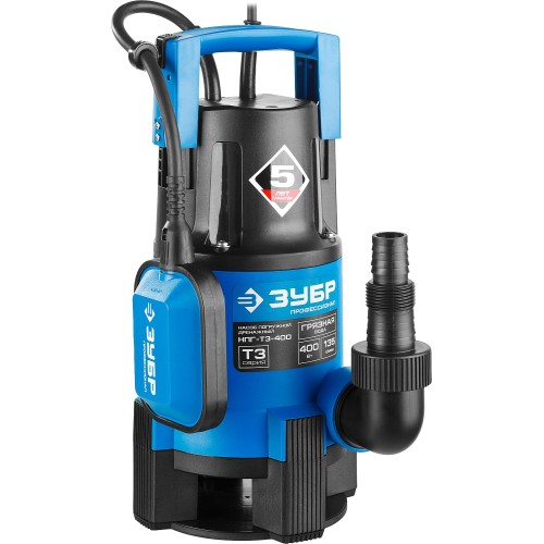 ЗУБР 400 Вт, дренажный насос для грязной воды, Профессионал (НПГ-Т3-400)