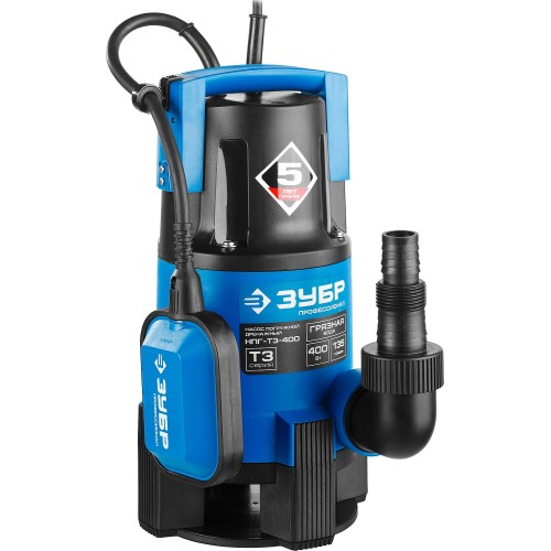 ЗУБР 400 Вт, дренажный насос для грязной воды, Профессионал (НПГ-Т3-400)