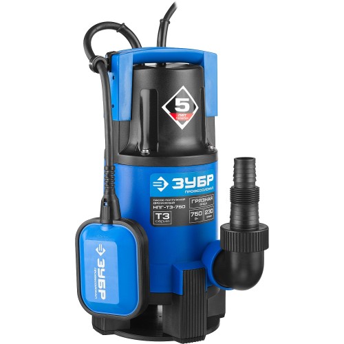 ЗУБР 750 Вт, дренажный насос для грязной воды, Профессионал (НПГ-Т3-750)