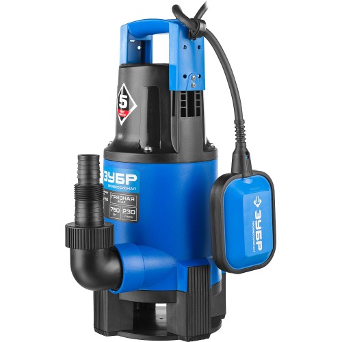 ЗУБР 750 Вт, дренажный насос для грязной воды, Профессионал (НПГ-Т3-750)