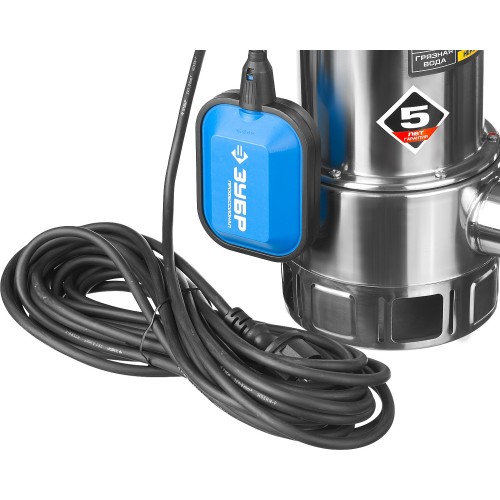 ЗУБР 1100 Вт, дренажный насос для грязной воды, корпус - нерж. сталь, Профессионал (НПГ-Т3-1100-С)