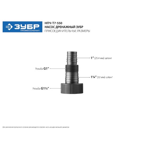 ЗУБР АкваСенсор 550 Вт, Дренажный насос с минимальным уровнем откачки, Профессионал (НПЧ-Т7-550)