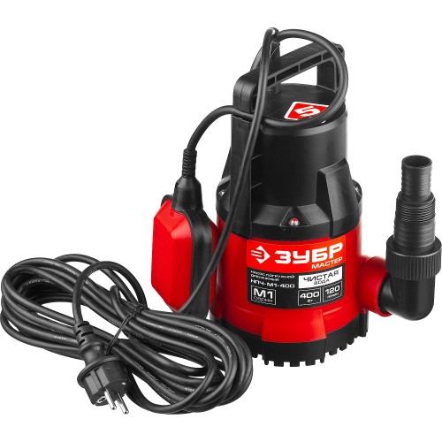 ЗУБР 400 Вт, дренажный насос с минимальным уровнем откачки (НПЧ-М1-400)