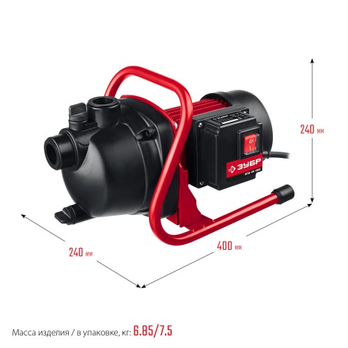 ЗУБР 1000 Вт, поверхностный (садовый) центробежный насос (НПЦ-М1-1000)