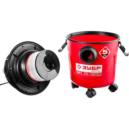 ЗУБР М1, 15 л, 1200 Вт, хозяйственный пылесос (ПУ-15-1200 М1)