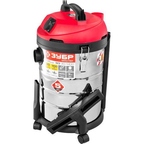 ЗУБР М3, 30 л, 1400 Вт, строительный пылесос (ПУ-30-1400 М3)