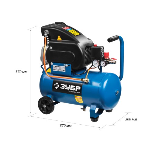 ЗУБР 240 л/мин, 24 л, 1500 Вт, масляный компрессор, Профессионал (ЗКПМ-240-24-1.5)