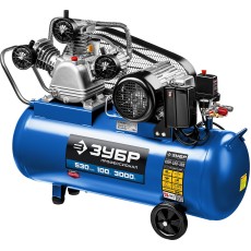 ЗУБР 530 л/мин, 100 л, 3000 Вт, ременной масляный компрессор, Профессионал (КПМ-530-100)