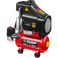 ЗУБР 200 л/мин, 6 л, 1500 Вт, безмасляный компрессор (КП-200-6)