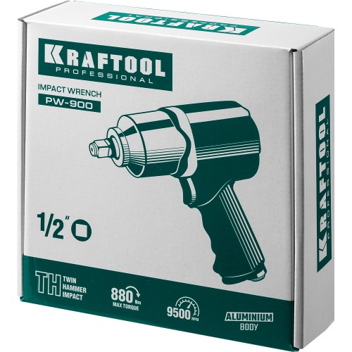 KRAFTOOL PW-900, 1/2″, 880 Н·м, ударный пневматический гайковерт (64210)