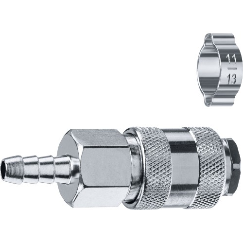 ЗУБР штуцер ″елочка″, 8 мм - рапид муфта, переходник с обжимным хомутом, Профессионал (64917-08)