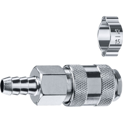 ЗУБР штуцер ″елочка″, 10 мм - рапид муфта, переходник с обжимным хомутом, Профессионал (64917-10)