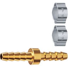 ЗУБР ″елочка″-″елочка″, 6 мм с обжимными хомутами, штуцер соединительный, Профессионал (64925-06)