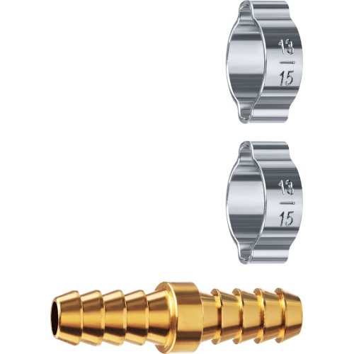 ЗУБР ″елочка″-″елочка″, 10 мм с обжимными хомутами, штуцер соединительный, Профессионал (64925-10)