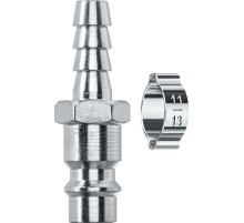 KRAFTOOL штуцер ″елочка″, 8 мм - рапид штуцер, с хомутом, переходник (06597-08)