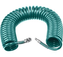 KRAFTOOL 15 м, 8 х 12 мм, 15 бар, воздушный спиральный шланг с фитингами рапид (06590-15)