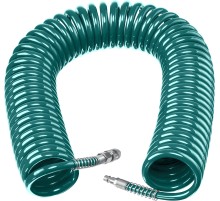 KRAFTOOL 20 м, 8 х 12 мм, 15 бар, воздушный спиральный шланг с фитингами рапид (06590-20)
