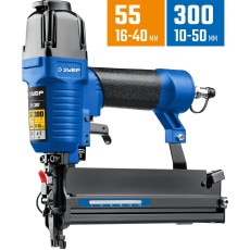 ЗУБР Т55/300, пневматический нейлер-степлер 18Ga 2-в-1: для скоб тип 55 и гвоздей тип 300, Профессионал (31937)