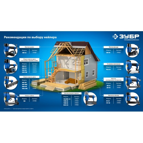 ЗУБР CNW-57, пневматический нейлер для барабанных гвоздей ЗУБР CNW (35-57 мм), Профессионал (31910)