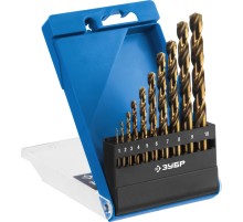 ЗУБР Кобальт, 10 шт, (1-10 мм), сталь Р6М5К5, класс А, набор сверл по металлу, Профессионал (29626-H10)