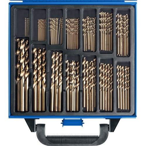 ЗУБР Кобальт, 99 шт, (1-10 мм), сталь Р6М5К5, класс А, мет.бокс, набор сверл по металлу, Профессионал (29626-H99)