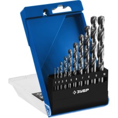 ЗУБР ПРОФ-А, 10 шт, (1-10 мм), сталь Р6М5, класс А, набор сверл по металлу, Профессионал (29625-H10)