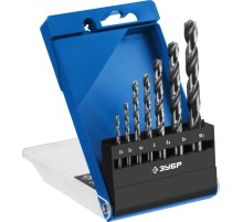 ЗУБР ПРОФ-А, 7 шт, (2.5-10.2 мм), сталь Р6М5, класс А, резьбовой, набор сверл по металлу, Профессионал (29625-H7R)