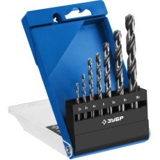 ЗУБР ПРОФ-А, 7 шт, (2.5-10.2 мм), сталь Р6М5, класс А, резьбовой, набор сверл по металлу, Профессионал (29625-H7R)