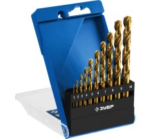 ЗУБР ТИТАН, 10 шт, (1-10 мм), сталь Р6М5, класс А, титановое покрытие, набор сверл по металлу, Профессионал (29615-H10)