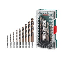 KRAFTOOL НЕХ-1/4″, 10 шт, набор сверл по металлу для винтовёртов и шуруповертов IMPACT READY (29652-H10)