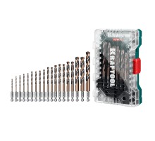 KRAFTOOL НЕХ-1/4″, 19 шт, набор сверл по металлу для винтовёртов и шуруповертов IMPACT READY (29652-H19)