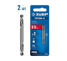 ЗУБР Профессионал 3.3х49мм, Сверло двухстороннее по металлу Проф-А, сталь Р6М5, класс А