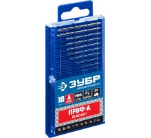 ЗУБР ПРОФ-А, 10 шт, (0.5-2.2 мм), сталь Р6М5, класс А, для печатных плат, набор сверл по металлу, Профессионал (29625-H10-P)