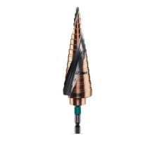 KRAFTOOL COBALT 4-32мм, 15 ступеней, азотирование, винтовая спираль, сверло ступенчатое(29691-4-32-15)