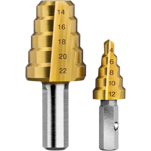 ЗУБР 4-22 мм, 10 ступеней, покрытие NiT, сверло ступенчатое составное (29673-4-22)