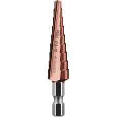 ЗУБР Кобальт, 4-12 мм, 9 ступеней, сталь Р6М5, кобальтовое покрытие, ступенчатое сверло, Профессионал (29672-4-12-9)