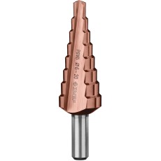 ЗУБР Кобальт, 6-20 мм, 8 ступеней, сталь Р6М5, кобальтовое покрытие, ступенчатое сверло, Профессионал (29672-6-20-8)