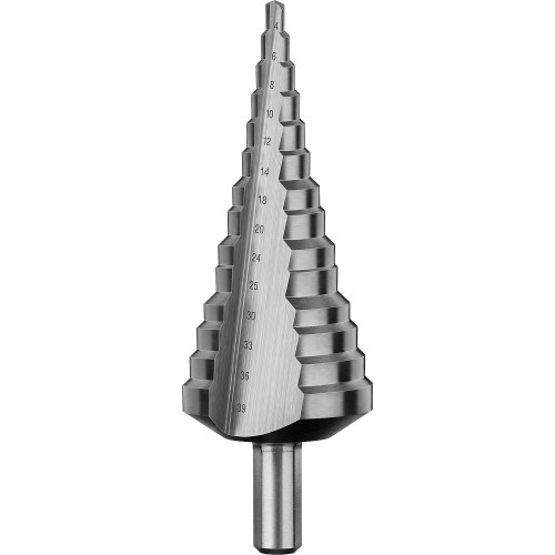 ЗУБР 4-39 мм, 14 ступеней, сталь Р6М5, ступенчатое сверло, Профессионал (29670-4-39-14)