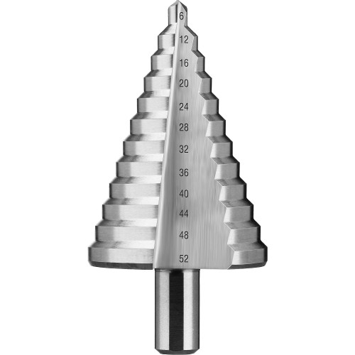 ЗУБР 6-52 мм, 12 ступеней, сталь Р6М5, ступенчатое сверло, Профессионал (29670-6-52)