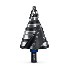 ЗУБР BLACK FORCE 6-52мм, 12 ступеней, винтовая проточка, сверло ступенчатое, ПРОФЕССИОНАЛ (29671-6-52-12)