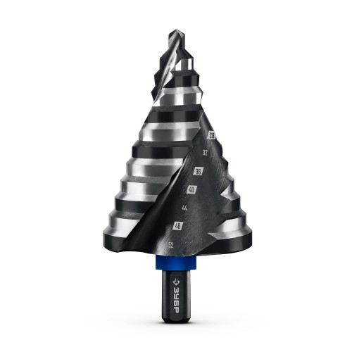 ЗУБР BLACK FORCE 6-52мм, 12 ступеней, винтовая проточка, сверло ступенчатое, ПРОФЕССИОНАЛ (29671-6-52-12)