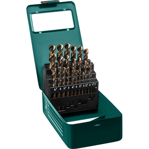 KRAFTOOL COBALT-8, 25 шт, (1-13 мм), сталь М42, HSS-Co(8%), набор сверл по металлу (29656-H25)