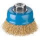 ЗУБР 75 мм, витая стальная латунированная проволока 0.3 мм, чашечная щетка-крацовка для УШМ, Профессионал (3526-075)