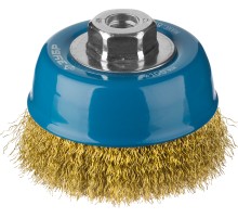 ЗУБР 100 мм, витая стальная латунированная проволока 0.3 мм, чашечная щетка-крацовка для УШМ, Профессионал (3526-100)