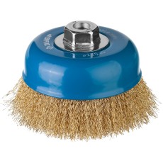 ЗУБР 125 мм, витая стальная латунированная проволока 0.3 мм, чашечная щетка-крацовка для УШМ, Профессионал (3526-125)