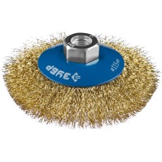 ЗУБР 115 мм, витая стальная латунированная проволока 0.3 мм, коническая щетка-крацовка для УШМ, Профессионал (35267-115)
