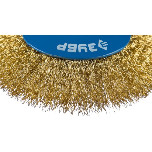 ЗУБР 125 мм, витая стальная латунированная проволока 0.3 мм, коническая щетка-крацовка для УШМ, Профессионал (35267-125)