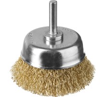 ЗУБР d 63 мм, витая латунированная, стальная 0.3 мм, чашечная щетка для дрели, Профессионал (3525-063)