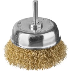 ЗУБР d 75 мм, витая латунированная, стальная 0.3 мм, чашечная щетка для дрели, Профессионал (3525-075)