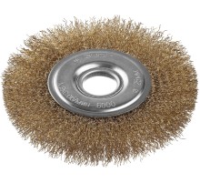 ЗУБР 125 мм, витая стальная латунированная проволока 0.3 мм, щетка дисковая для УШМ, Профессионал (35187-125)